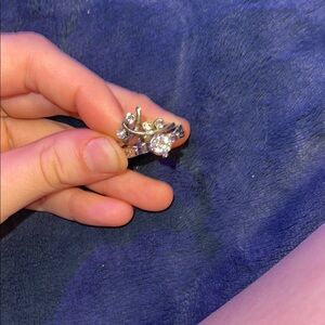 Silver Diamond Halo Ring